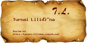 Turnai Liliána névjegykártya